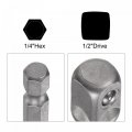 Uxcell 1 2 Drive Socket Accessory Set7mm Deep 6-point Impact 6 Length And 1 4 Hex Shank Adapter