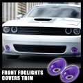 2pcs Front Foglights Covers Trim For Dodge Challenger 2015-2020 Abs Fog Light Ring Decorative Cover Exterior Car Accessories