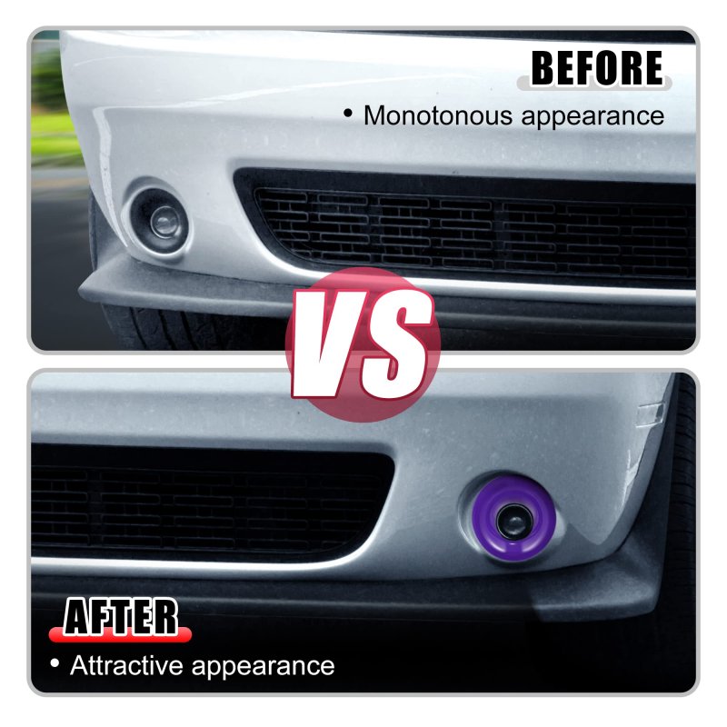 2pcs Front Foglights Covers Trim For Dodge Challenger 2015-2020 Abs Fog Light Ring Decorative Cover Exterior Car Accessories