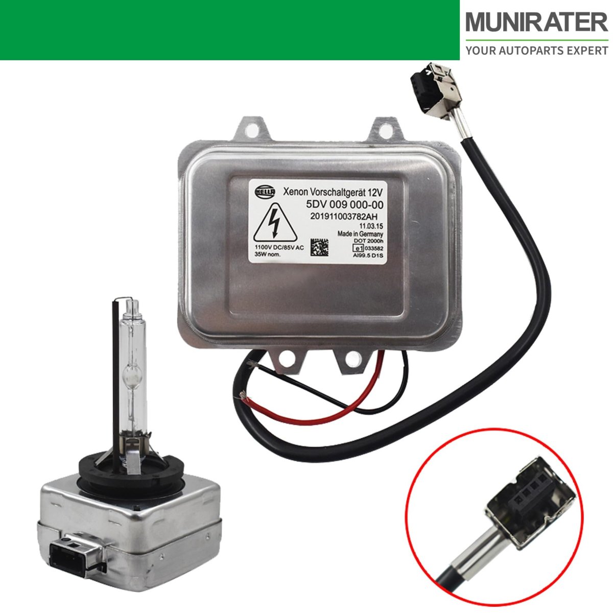 Hid Headlight Xenon Ballast With Igniter And D1s Bulb Replacement For Escalade 2007-2013