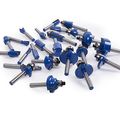 24 Piece Router Bit Set With 0 25 In Shank And Wooden Storage Case Carbide Tipped Woodworking Tools For Home Improvements Diy 