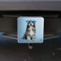 Sheepdog Bearded Collie Dog Giant Blue Sunglasses Tow Trailer Hitch Cover Plug Insert