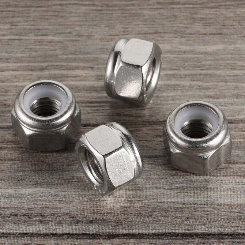 1 23 Nylon Insert Hex Lock Nuts 304 Stainless Steel 18-8 Bright Finish Pack Of 10 1 2 In 13 Thread Size
