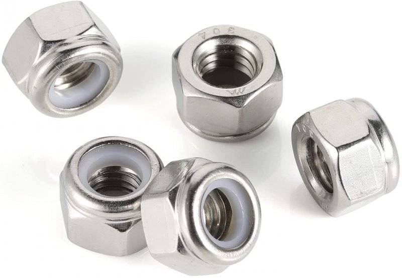 1 23 Nylon Insert Hex Lock Nuts 304 Stainless Steel 18-8 Bright Finish Pack Of 10 1 2 In 13 Thread Size