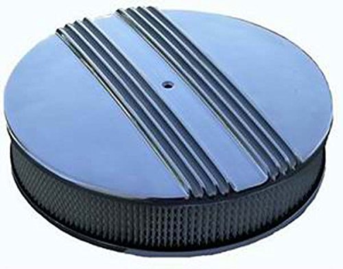 Racing Power Company R6720 14 X 3 Round Aluminum Finned Drop Base Air Cleaner Set