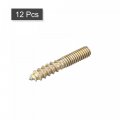Uxcell M4x25mm Hanger Bolts 12pcs Double Ended Thread Dowel Screws For Wood Furniture