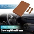 Uxcell Hand Sewn Steering Wheel Cover Stitch With Needle And Thread Universal Fit 14 6-15 2 Inch 37-38 5cm Diameter Brown For