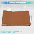 Uxcell Hand Sewn Steering Wheel Cover Stitch With Needle And Thread Universal Fit 14 6-15 2 Inch 37-38 5cm Diameter Brown For