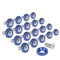 Blue 20 Pcs 20mm Wide Anodized Aluminum Fender Washers Bolts Screws Dress Up Kit M6 X 1 0