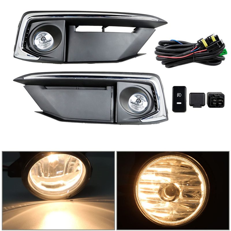 Fog Lights Assembly Replacement For 2019 2020 Honda Civic Coupe Sedan With Halogen Bulbs Covers And Harness Switch Kit Driver