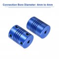 Uxcell 5pcs 4mm To Aluminum Alloy Shaft Coupling L25xd19 Flexible Coupler With Screws For Encoders And Motors Blue