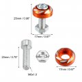 X Autohaux 4 Pcs Aluminum Alloy License Plate Bolt Screw Nuts For Car Motorcycle Orange