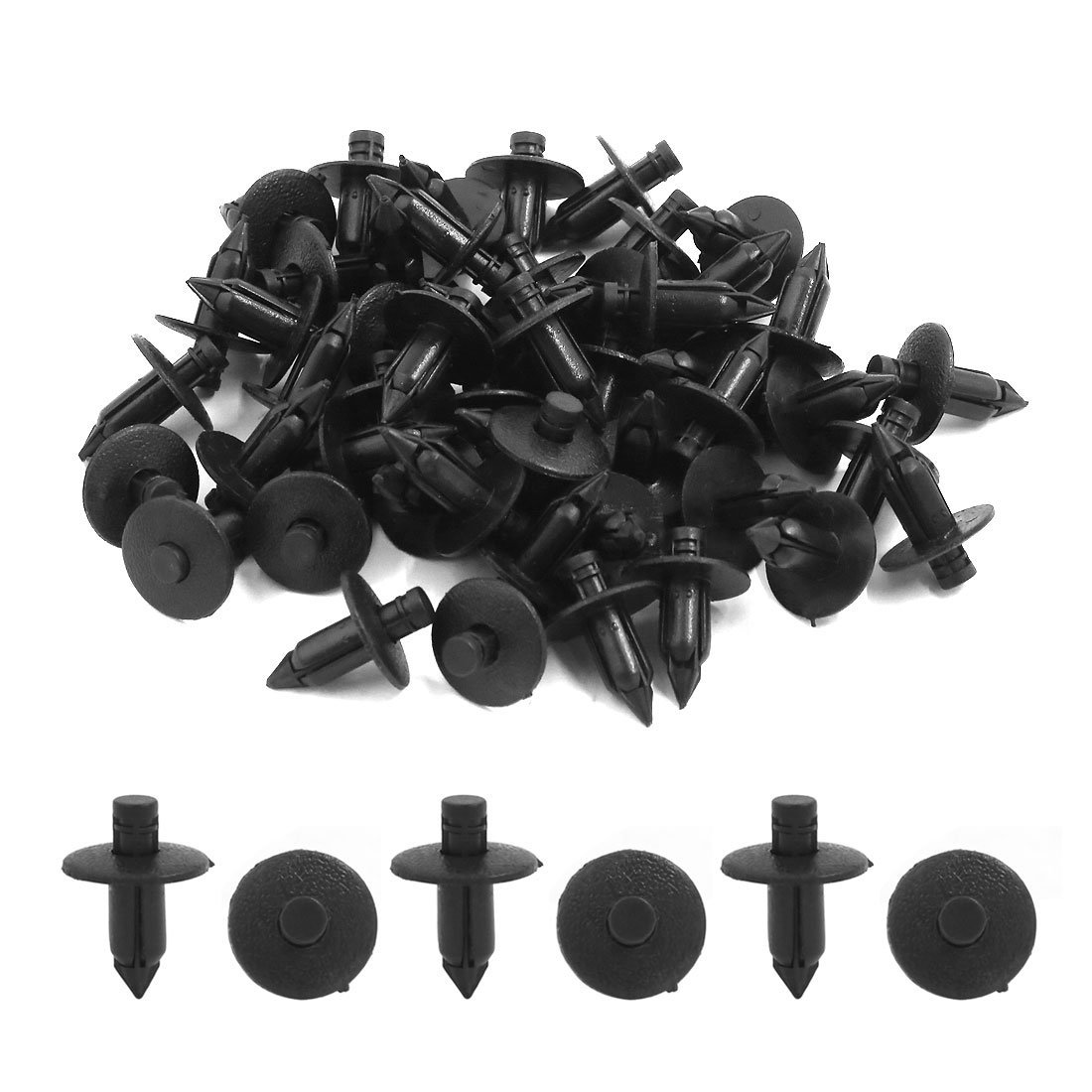 7mm Hole Car Bumper Fender Push In Pin Clips Plastic Rivet Auto Trim Fastener 50pcs