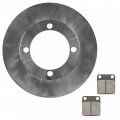 Caltric Front Left Or Right Brake Disc And Pads Compatible With Suzuki Vinson 500 Lta500f Ltf500f 4x4 2002-2007