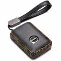 Vitodeco Genuine Leather Smart Key Fob Case For Volvo Xc40 Xc60 Xc90 S90 S60 V60 V90 2019-2024 4-button Black 