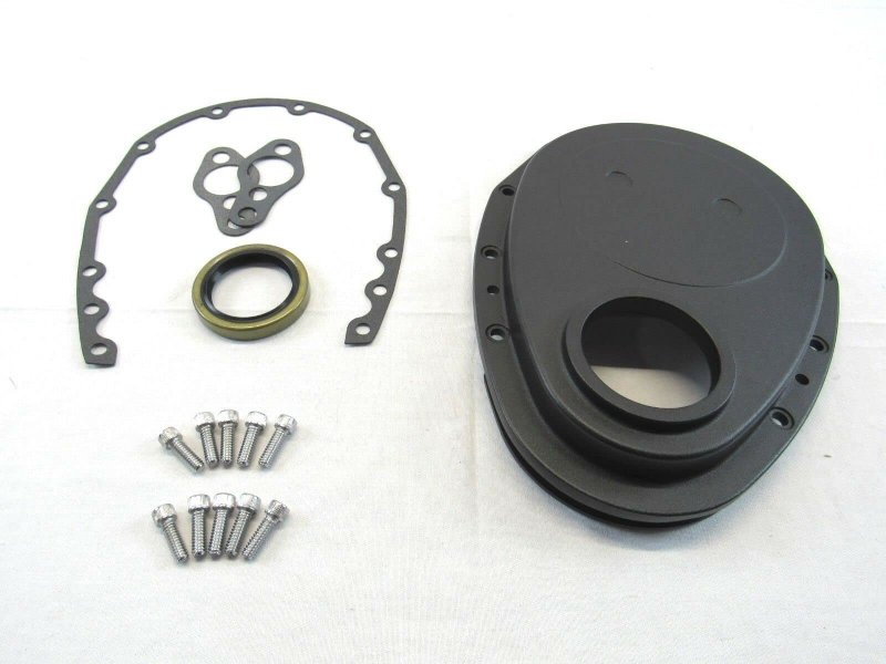 Small Block Chevy 327 350 383 Aluminum Timing Cover Kit W Seal Black E45201bk