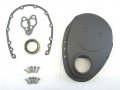 Small Block Chevy 327 350 383 Aluminum Timing Cover Kit W Seal Black E45201bk 