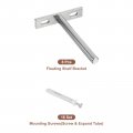 Uxcell 8pcs Floating Shelf Bracket 4 Inch Wall Mounting Blind Support Hidden For Wood Shelves Silver