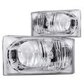 Ford Crystal Chrome Headlight Assembly 111023 Sold In Pairs Waterproof Polycarbonate Clear Lens For Car Front Position