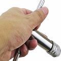 Osof Adjustable Silver T-handle Ratchet Tap Holder Wrench With 5pcs M3-m8 3mm-8mm Machine Screw Thread Metric Plug T-shaped 