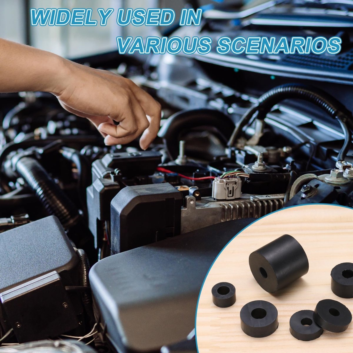8 Pcs Rubber Spacers 50mm Od X 12mm Id 15mm Height Round Anti Vibration Spacer Bushing Grommets