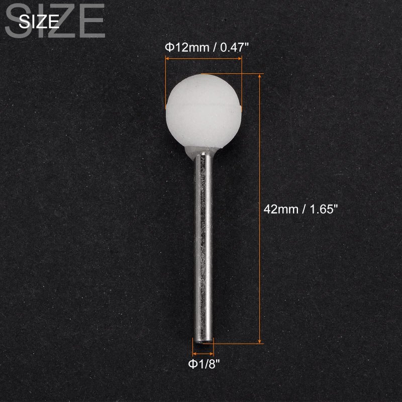 Ball Abrasive Mounted Stone Polishing Bits 1 8 Shank 0 47 Diameter White Corundum Grinding Wheel Rotary Tool For Deburring