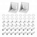 2set Inside Corner Bracket Gusset Kits 78x78x79mm 8080 Angle Connector For 6060 Series Aluminum Profile Silver 16 X Slider Nuts 