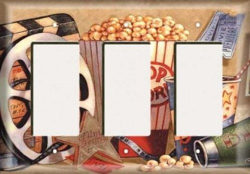Snazzyswitch Decorative Light Switch Cover Plate Movie Popcorn Triple Rocker Three Decora Or Outlet