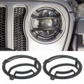 Led Headlight Protector Guard Protective Headlamp Cover Replacement For Jeep Wrangler Jl 2018 And Up 2 Pieces Abs Black Grill