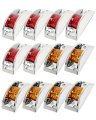 12 Led Rectangular Armored Style Side Marker Lights 6 Amber And Red Waterproof Clearance Trailer For Trucks Rv Atv Heavy Duty 