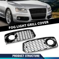 Bumper Fog Light Lamp Grill Cover Honeycomb For Audi A5 S Line5 B8 Rs5 2008 2012 Fits S Only Black 1 Pair