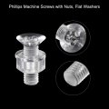 Uxcell M8 X 25mm Plastic Phillips Machine Screws With Nuts And Flat Washers Pc Head Bolts Transparent 20 Sets