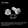 Uxcell M8 X 25mm Plastic Phillips Machine Screws With Nuts And Flat Washers Pc Head Bolts Transparent 20 Sets