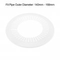 Uxcell Pipe Cover Decoration 2pcs 140mm-168mm Pp Plastic Escutcheon Collar Water Drain Line White