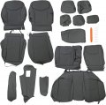 Ecotric Synthetic Leather Seat Covers Compatible With 2010-2015 Toyota Prius -gray Front Rear