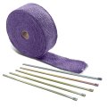 Auto Dynasty 15m Purple Exhaust Heat Wrap 12 Inches Long 5mm Width Neo Chrome Zip Tie 