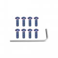 X Autohaux 8pcs M5x0 8 Round Head Car Steering Wheel Screw Bolts Taper With Wrench Colorful