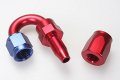 Autobahn88 Aluminum Anodized Swivel Elbow Hose End Fitting 180-degree An6 Blue Red