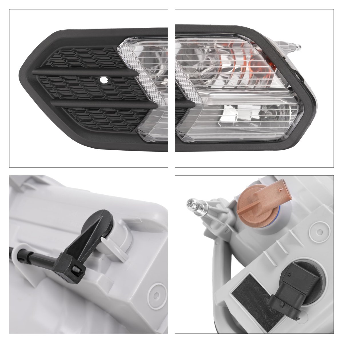 Pair Fog Light And Bezel For 2017 2019 Ford Escape Kuga Front Bumper Lamp With Clear Lens Black Cover Trim Driver Passenger