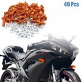Uxcell 40pcs M6 Orange Aluminum Alloy Hex Socket Head Motorcycle Bolts Bumper Screws Nuts Universal Replacement