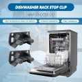 2pcs Dishwasher Rack Stop Clip W10195622 Upper Dishrack Slide Rail Rear For Whirlpool Kitchenaid Ken-more 66513042k110