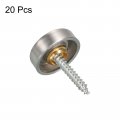 Uxcell Screw Cover Cap 20pcs 16mm Diameter Brushed Stainless Steel Mirror Decorative Screws Nails For Advertising Board Fixed
