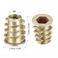 Uxcell Furniture Threaded Insert Nuts Zinc Alloy M6 Internal Threads 14mm Length 50pcs