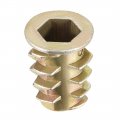 Uxcell Furniture Threaded Insert Nuts Zinc Alloy M6 Internal Threads 14mm Length 50pcs