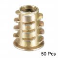 Uxcell Furniture Threaded Insert Nuts Zinc Alloy M6 Internal Threads 14mm Length 50pcs