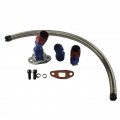 Jdmspeed New Stainless Braided Turbo Charger Turbo 17 Oil Return Drain Line 10an Fitting Kit