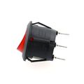 Baomain Rocker Switch Spst On Off 3 Pins Red Light Round Ac 250v 6a 125v 10a Ul List 5 Pack