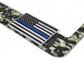 3d Modern Police Flag Camo Metal License Plate Frame