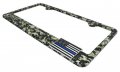 3d Modern Police Flag Camo Metal License Plate Frame