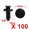 Uxcell 100pcs 8mm Hole Black Car Body Panel Trim Fender Plastic Rivets Fastener Clips